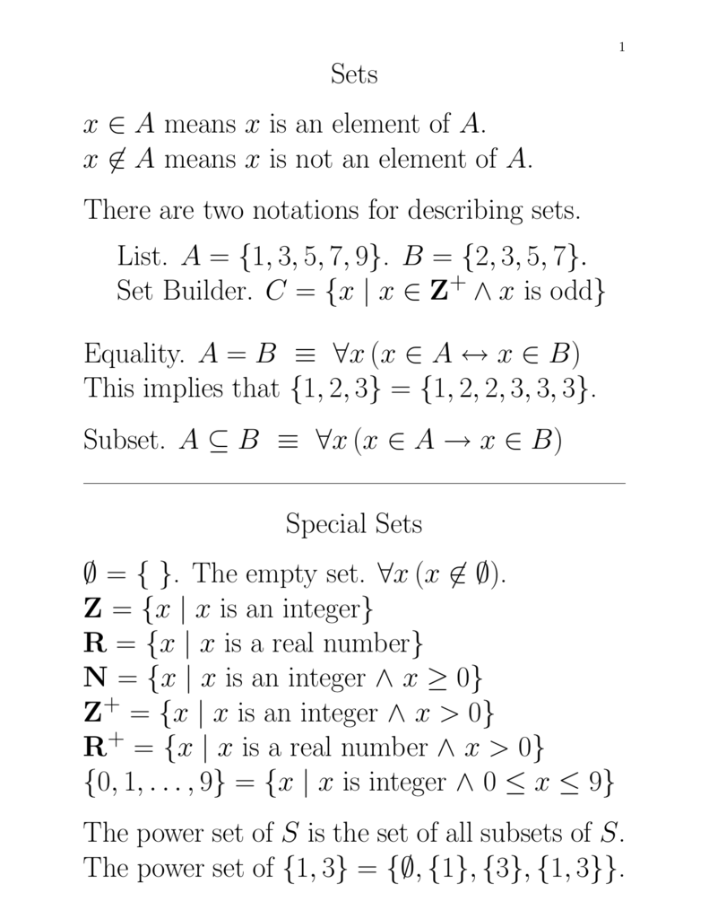 Sets And Functions