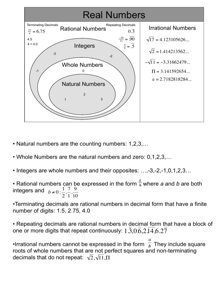 What Do Real Numbers Not Include