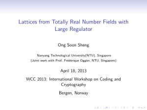 SoonShengOngLattices from Totally Real Number Fields with Large