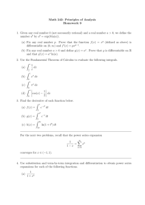 Math 242: Principles of Analysis Homework 9 1. Given any real
