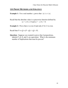 Example 1: For a real number x, prove that –|x| ≤ x ≤ |x|. Recall that