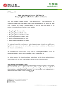 Hang Seng Indexes Licenses HKEX to Use Hang Seng Sector Index