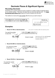 Decimals Places & Significant figures