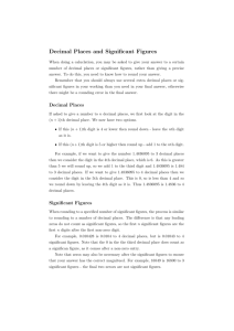 Decimal Places and Significant Figures