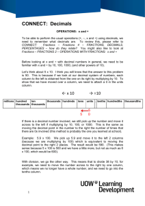 CONNECT: Decimals