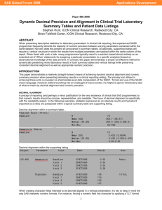 090-2008: Dynamic Decimal Precision and Alignment in Clinical