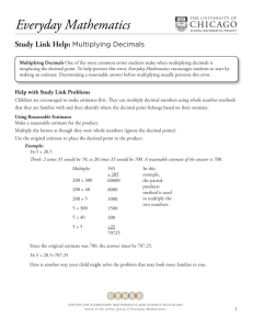 Study Link Help - Everyday Mathematics