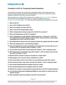 Transition to ICD-10: Frequently Asked Questions