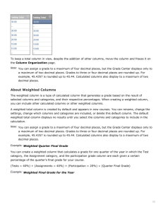 Weighted Columns