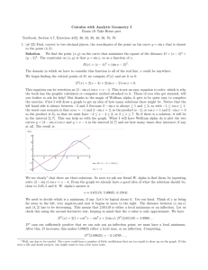 Calculus with Analytic Geometry I Exam 10–Take Home part