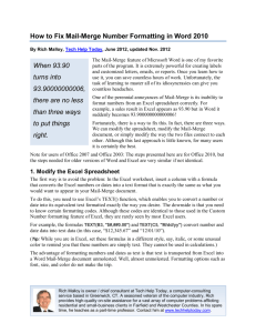 How to Fix Number Formatting in Word 2010 Mail