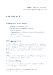 Calculations 2 - Birkbeck College