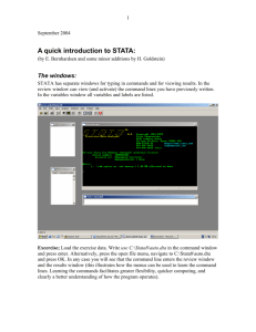 A quick introduction to STATA:
