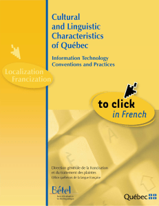 Cultural and linguistics characteristics of Québec in Information