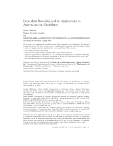 Dependent Rounding and its Applications to Approximation Algorithms