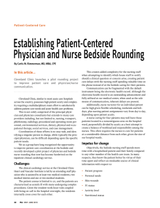 Establishing Patient-Centered Physician and Nurse