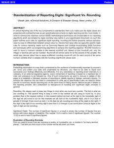 Standardization of Reporting Digits: Significant Vs. Rounding