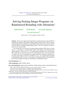 Solving Packing Integer Programs via Randomized Rounding with