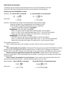 Math Notes for Rounding: