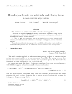 Rounding coefficients and artificially underflowing terms in non