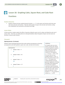 Lesson 18: Graphing Cubic, Square Root, and Cube Root Functions