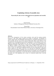 Explaining reforms of assembly sizes