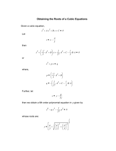 Roots of Cubic Equations