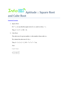 Aptitude :: Square Root and Cube Root