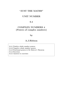 Powers of complex numbers