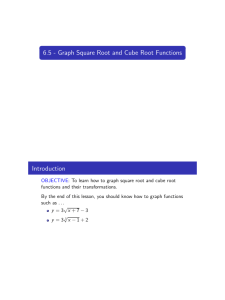 6.5 - Graph Square Root and Cube Root Functions