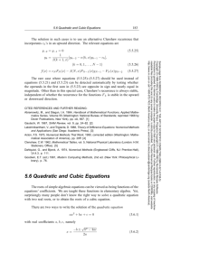 5.6 Quadratic and Cubic Equations