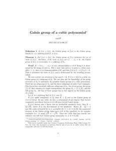 Galois group of a cubic polynomial