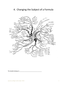 4. Changing the Subject of a Formula