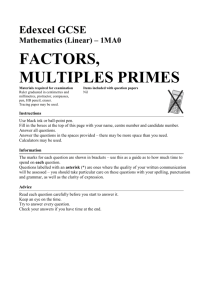 factors, multiples primes