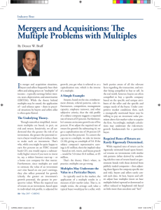 Mergers and acquisitions: The Multiple Problems