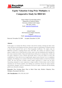 Equity Valuation Using Price Multiples: A