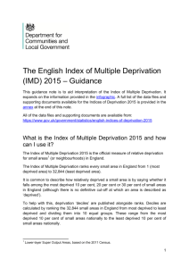The English Index of Multiple Deprivation (IMD) 2015