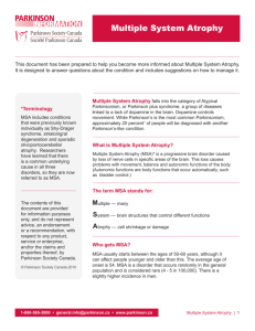 Multiple System Atrophy - Parkinson Society Canada