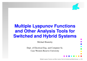 Multiple Lyapunov Functions and Other Analysis Tools for Switched