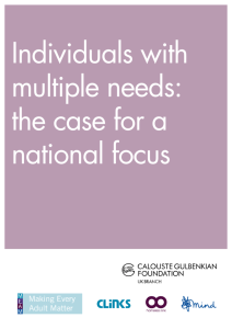 Individuals with multiple needs : the case for a national focus