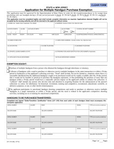 Application for Multiple Handgun Purchase Exemption