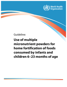 Use of multiple micronutrient powders for home