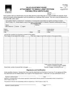 attachment to single joint petition for multiple units filing