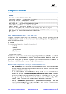 Multiple Choice Exam - Arteveldehogeschool