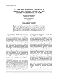 multiple team membership: a theoretical model of its effects on