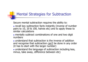 Mental Strategies for Subtraction