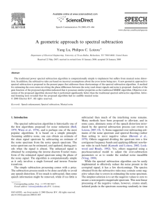 A geometric approach to spectral subtraction," Speech