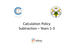 Calculation Policy Subtraction – Years 1-3