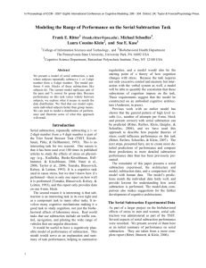 Modeling the Range of Performance on the Serial Subtraction Task