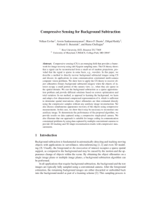 Compressive Sensing for Background Subtraction